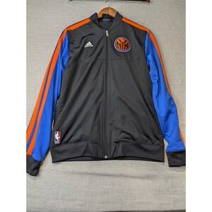Adidas New York Knicks NBA Track Jacket Full Zip Men's Medium Black Blue Orange